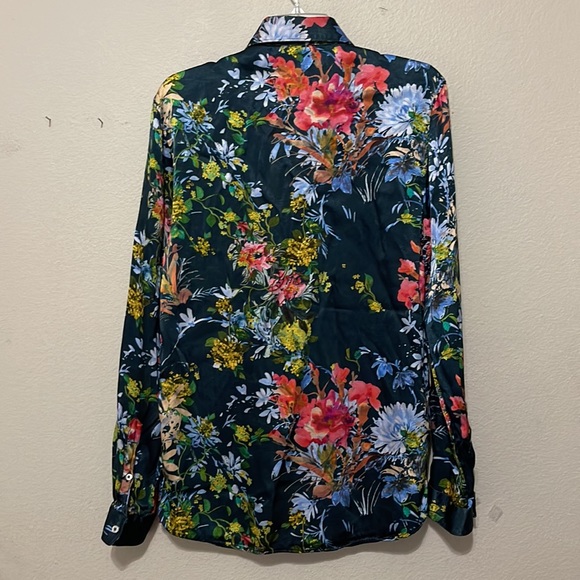 ZARA LONG SLEEVE FLORAL BLOUSE - Picture 6 of 8